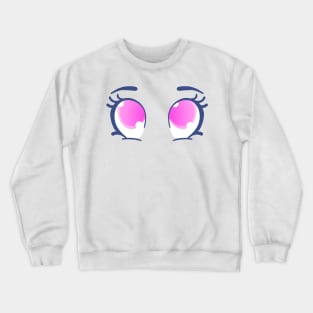 Cute Big Anime Eyes  - Face Mask Crewneck Sweatshirt